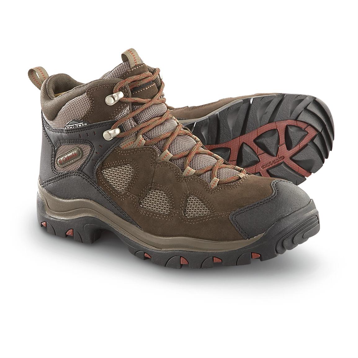Men's Columbia™ Packus Ridge™ Omni - Tech® Mid Hikers, Espresso / Red ...