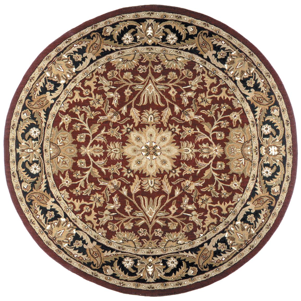 St. Croix Trading Hand - Made Wool Burgundy Regal 8x8' Round Rug ...