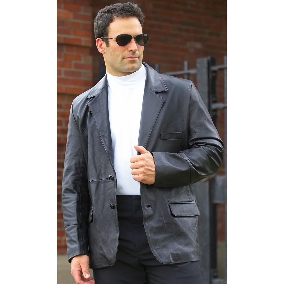 Guide Gear® Lamb Leather Concealment Blazer, Black 169641, Tactical