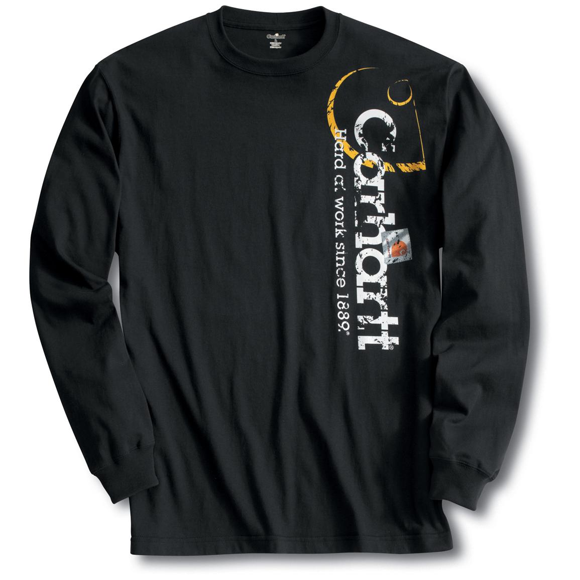 Carhartt  Long  Sleeve  Distressed Logo  T Shirt  Tall 