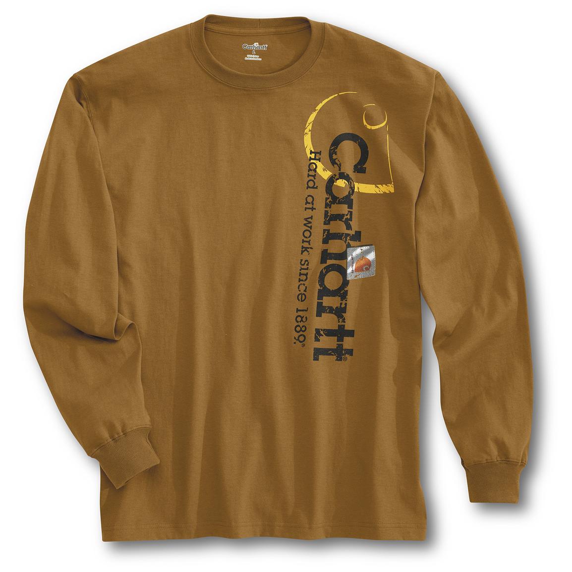 Carhartt® Long Sleeve Distressed Logo T - Shirt, Tall - 169967, T ...