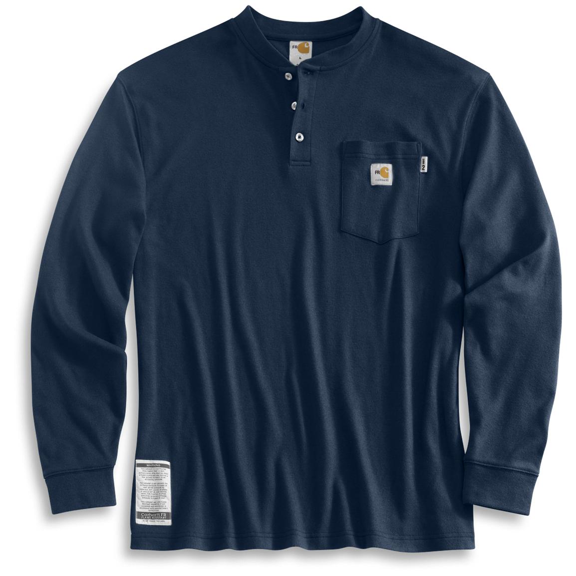 Carhartt® Flame - resistant Long Sleeve Henley - 169977, Shirts & Polos ...