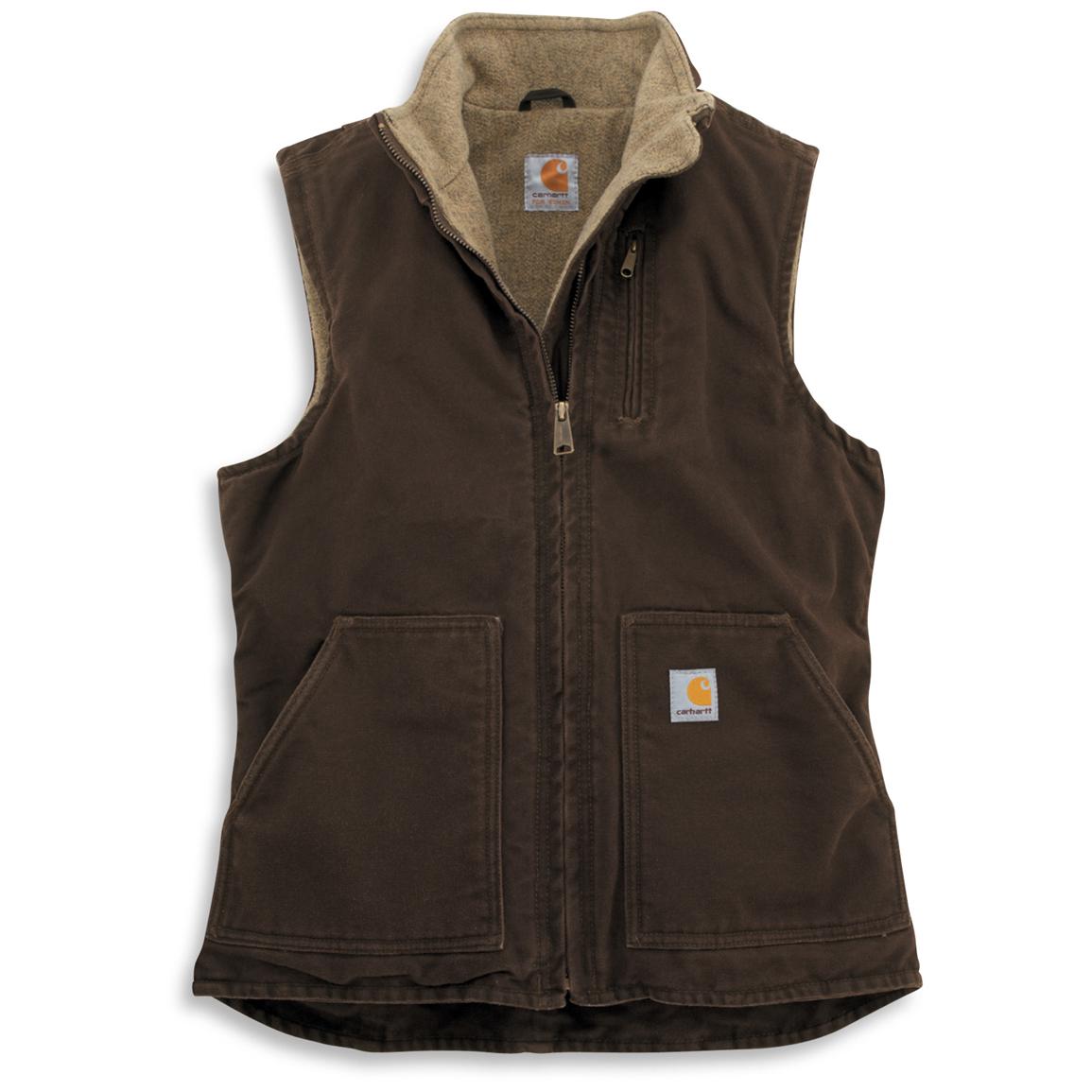 Women's Carhartt® Sandstone Mock Neck Vest - 170000, at Sportsman's Guide