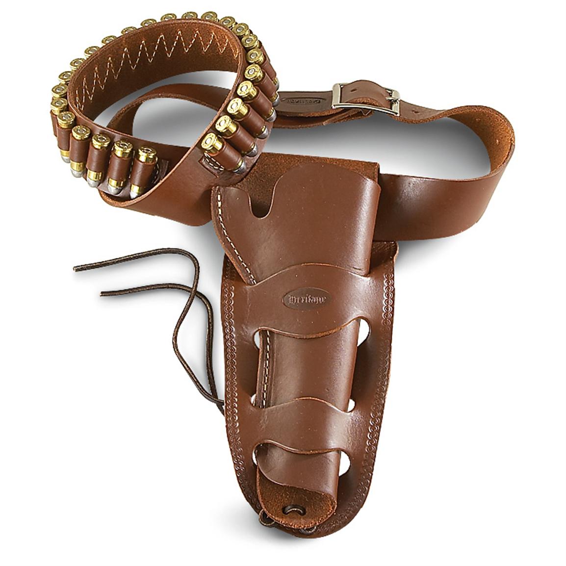 Heritage® Double Loop Belt and Holster, Brown 170021, Holsters at