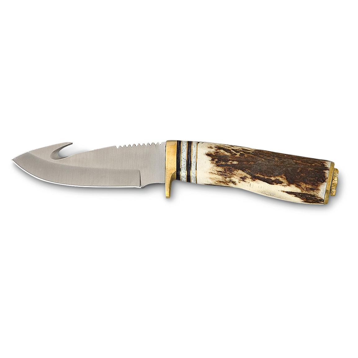 Stag Handle Hunting Knife 170031, Fixed Blade Knives at Sportsman's Guide