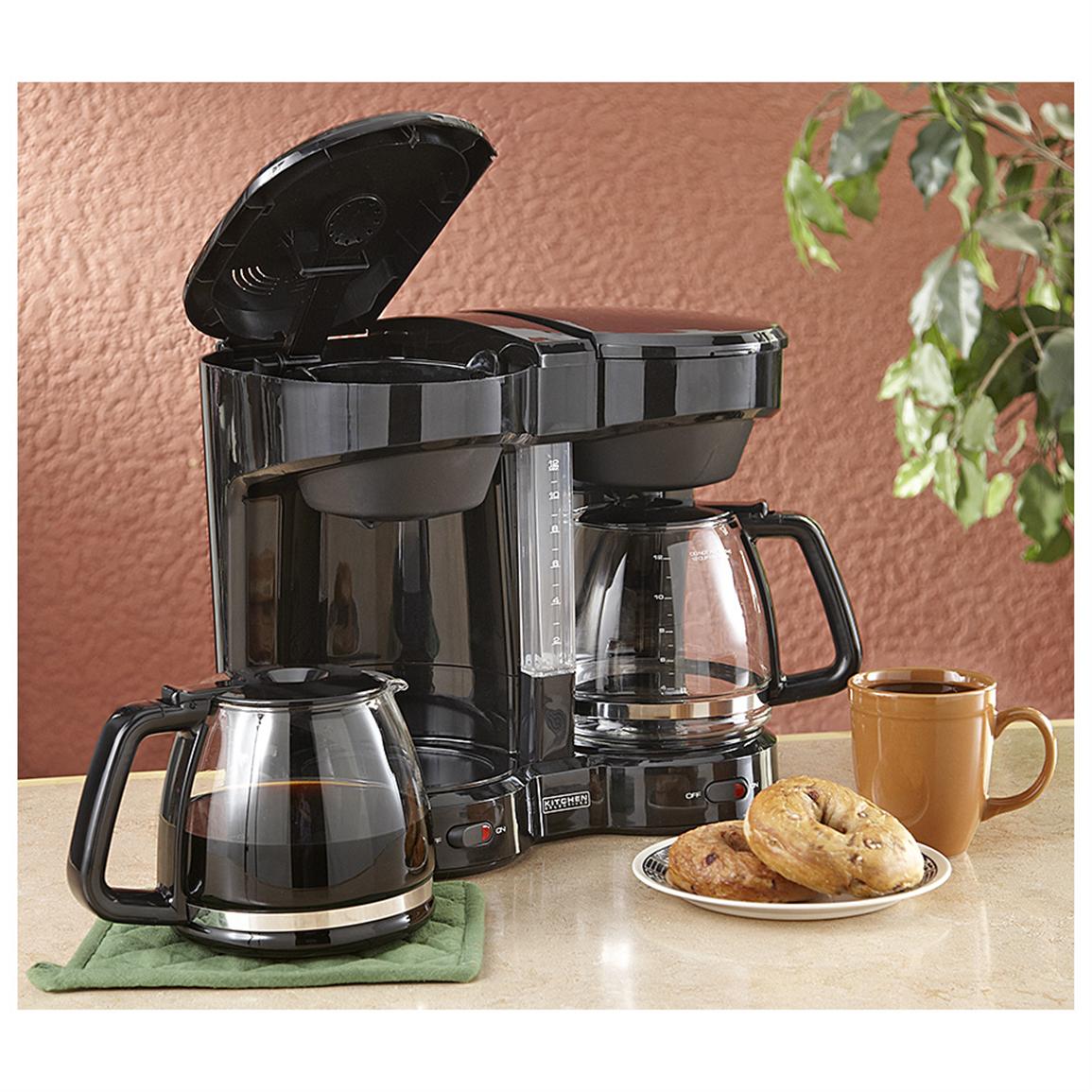 Dual Coffee Maker, Black 170614, Kitchen Appliances at
