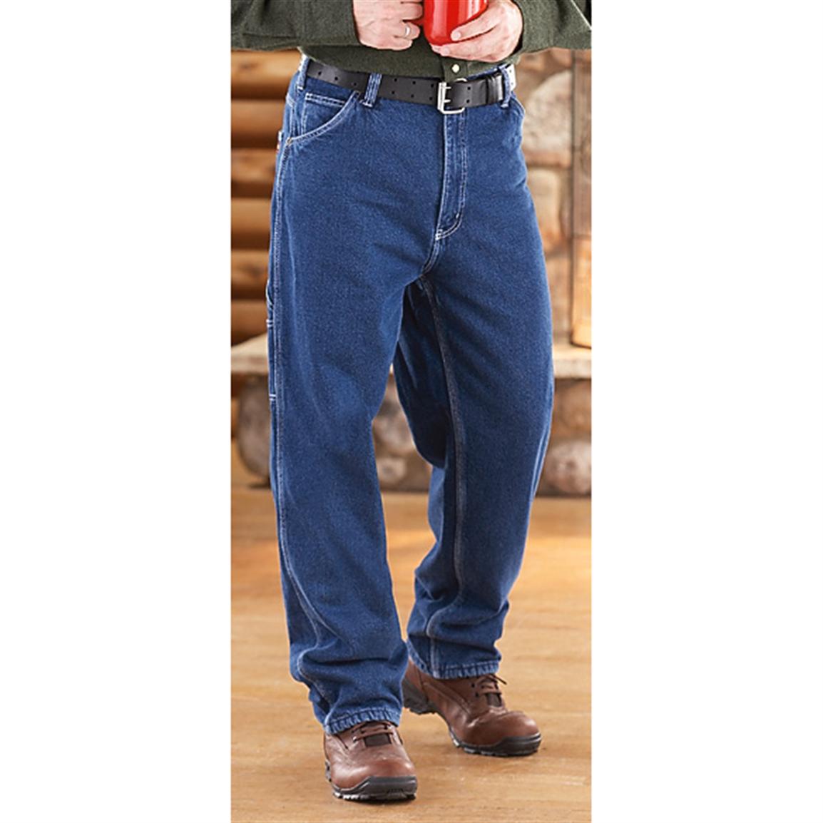 mens fleece lined carpenter jeans