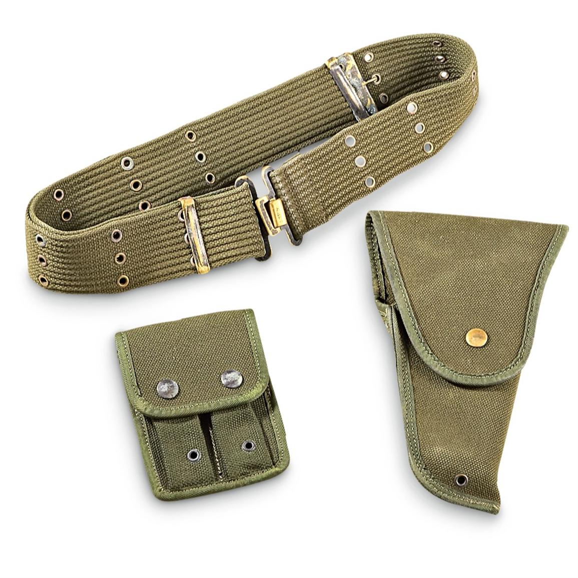 Used Belgian 3-Pc. Military Holster Set, Olive Drab