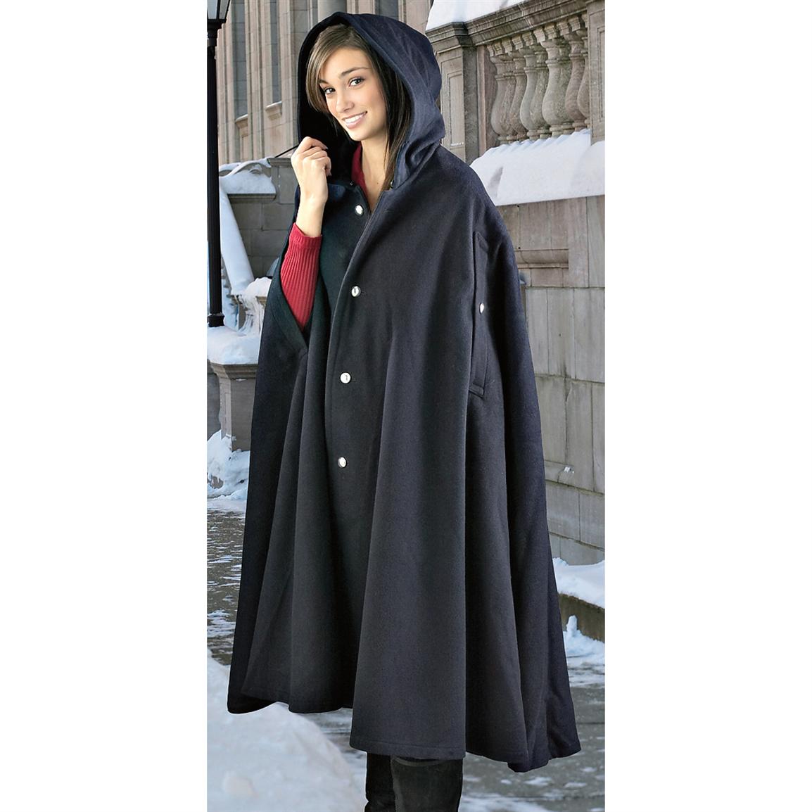 New French Military Wool Cape, Navy - 171700, Insulated Military 