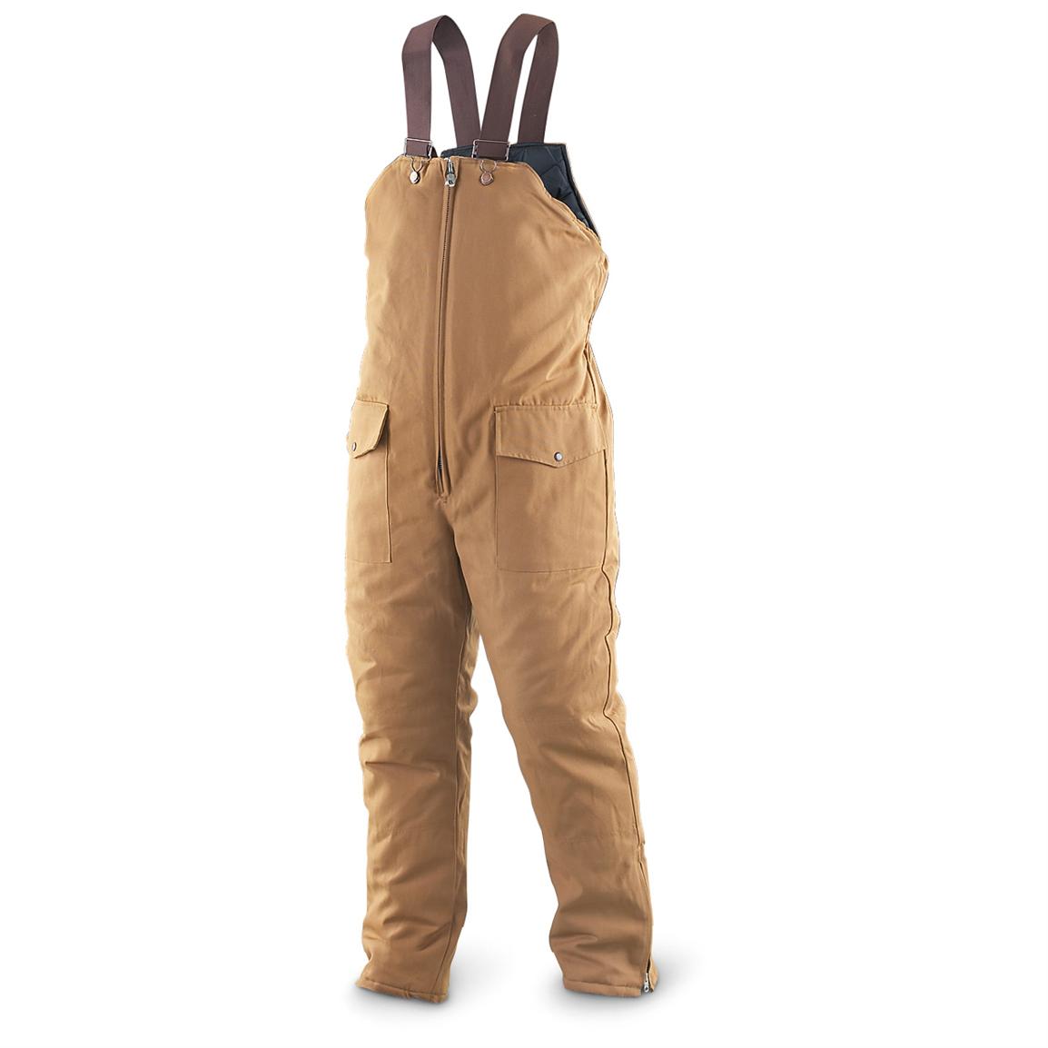 Work Horse® Insulated Bibs, Brown Duck - 172059, Overalls & Coveralls ...