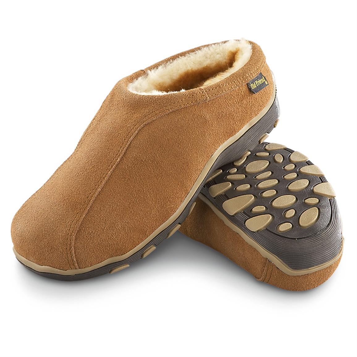 Men's Old Friends® Alpine Slippers, Chestnut - 172133, Slippers at ...