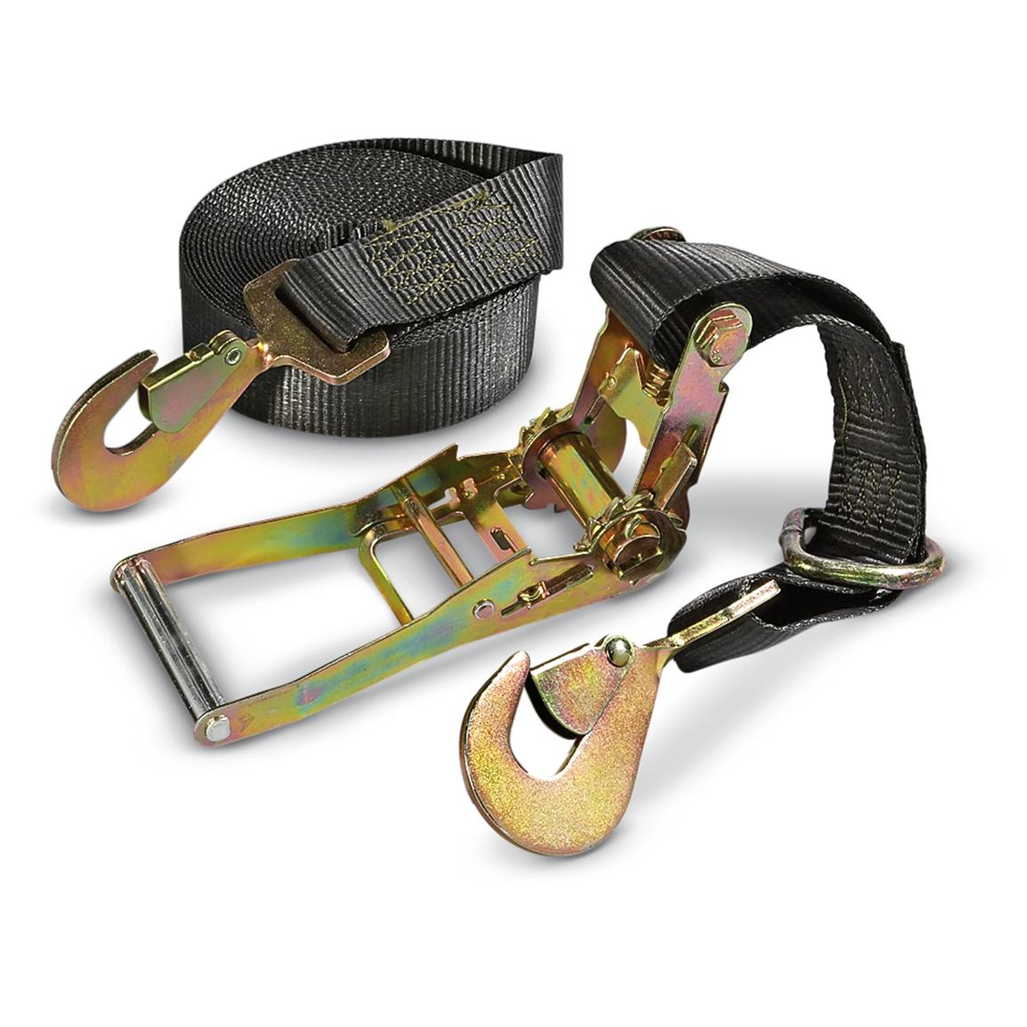 New U.S. Military 20' Ratchet Strap, Black 172500, Straps & Chains at
