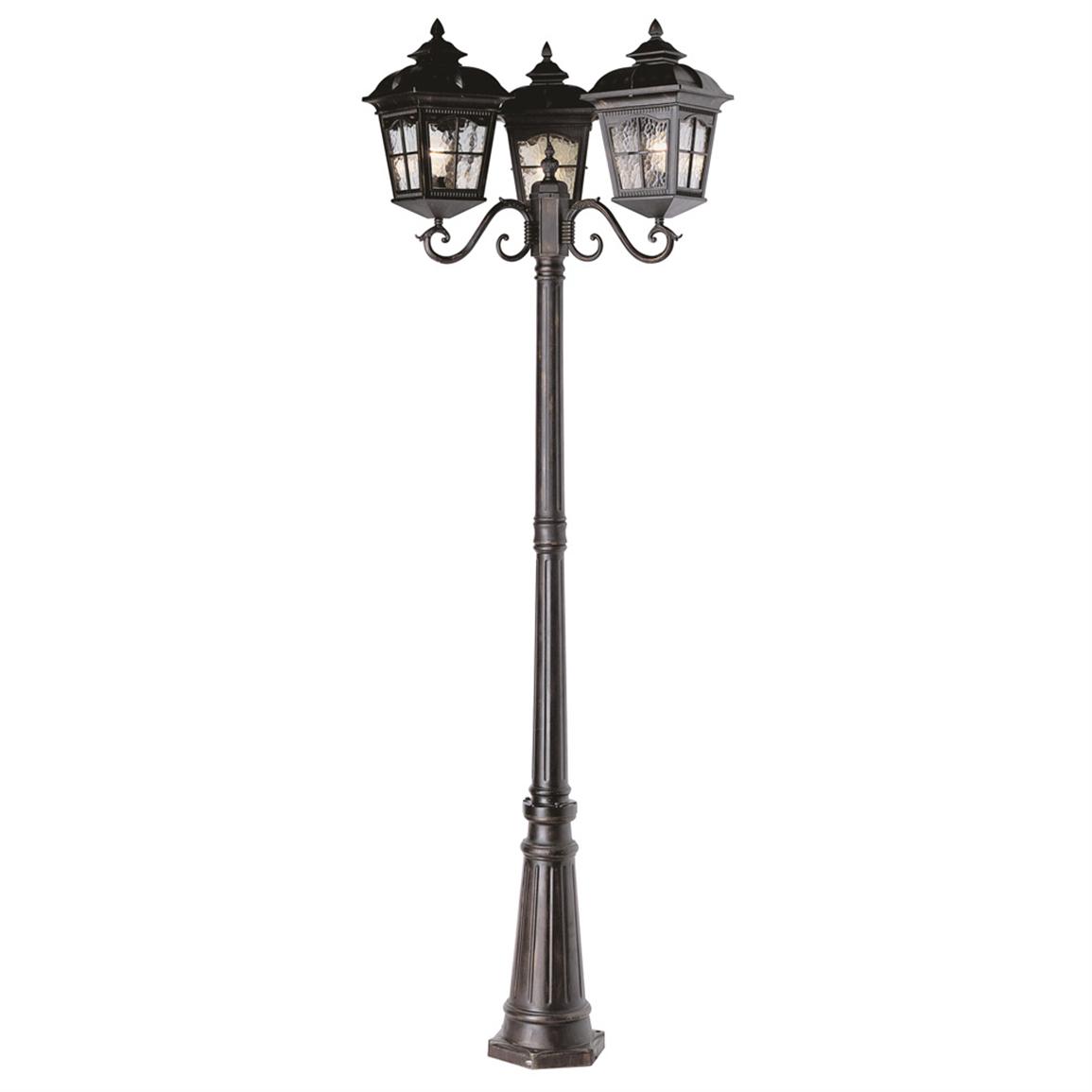 Trans Globe Lighting 3 - Head Outdoor Antique Rust Pole Light - 173590