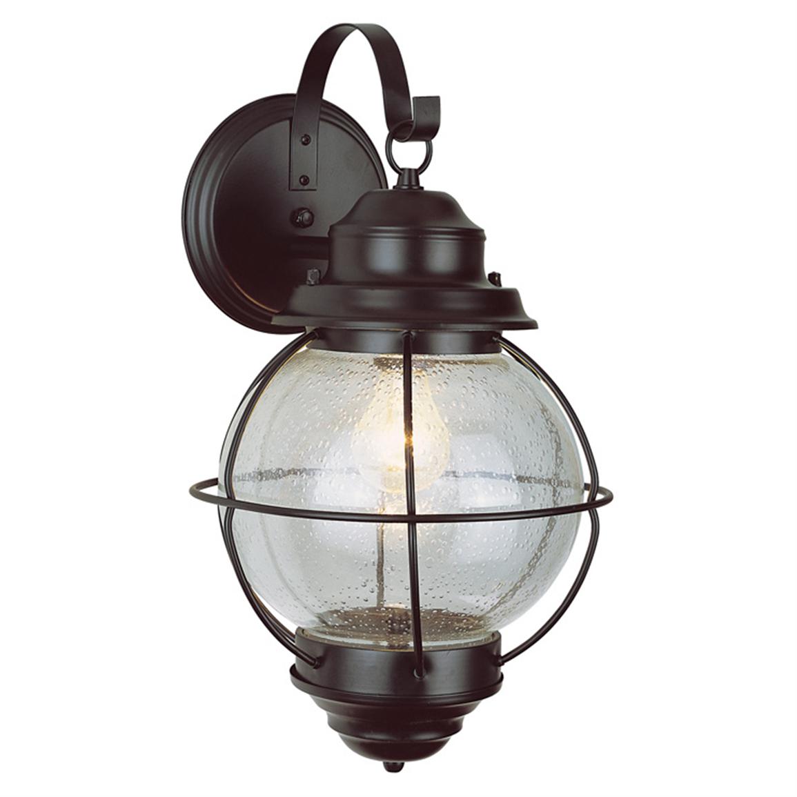 Trans Globe Lighting 1 Light Outdoor Black Onion Wall Lantern 173598, Solar & Outdoor