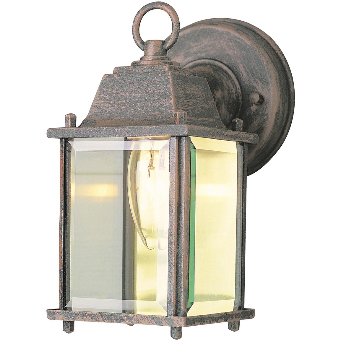 Trans Globe Lighting 1 Light Square Outdoor Rust Wall Lantern 173603, Solar & Outdoor