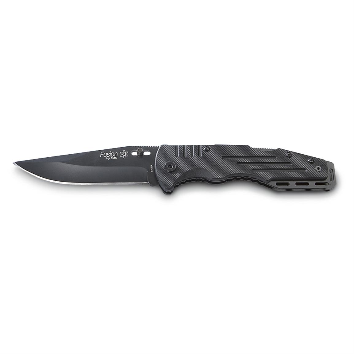SOG® Fusion Salute Tactical Folding Knife - 174105, Folding Knives at ...