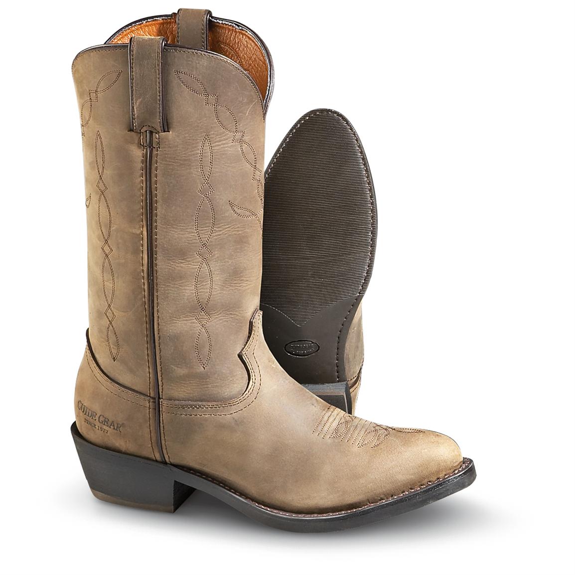 Men's Guide Gear® Ranch Wrangler Work Boots, Brown - 174444, Cowboy ...