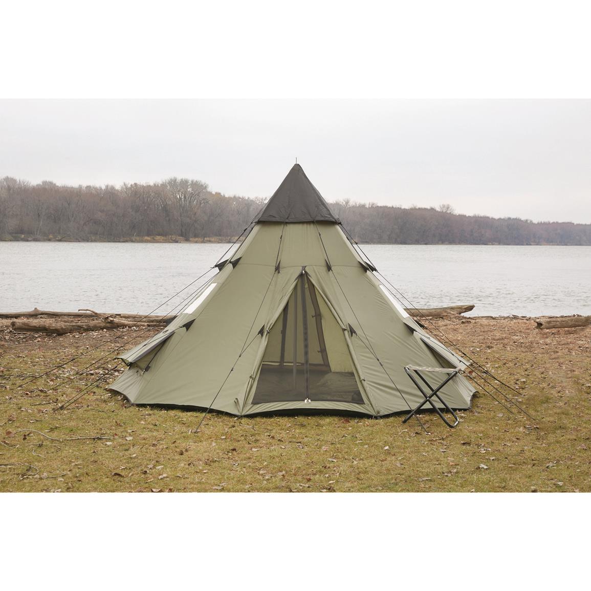 Waterproof Teepee Tent & Outdoor C&ing Camouflage Waterproof Family ...