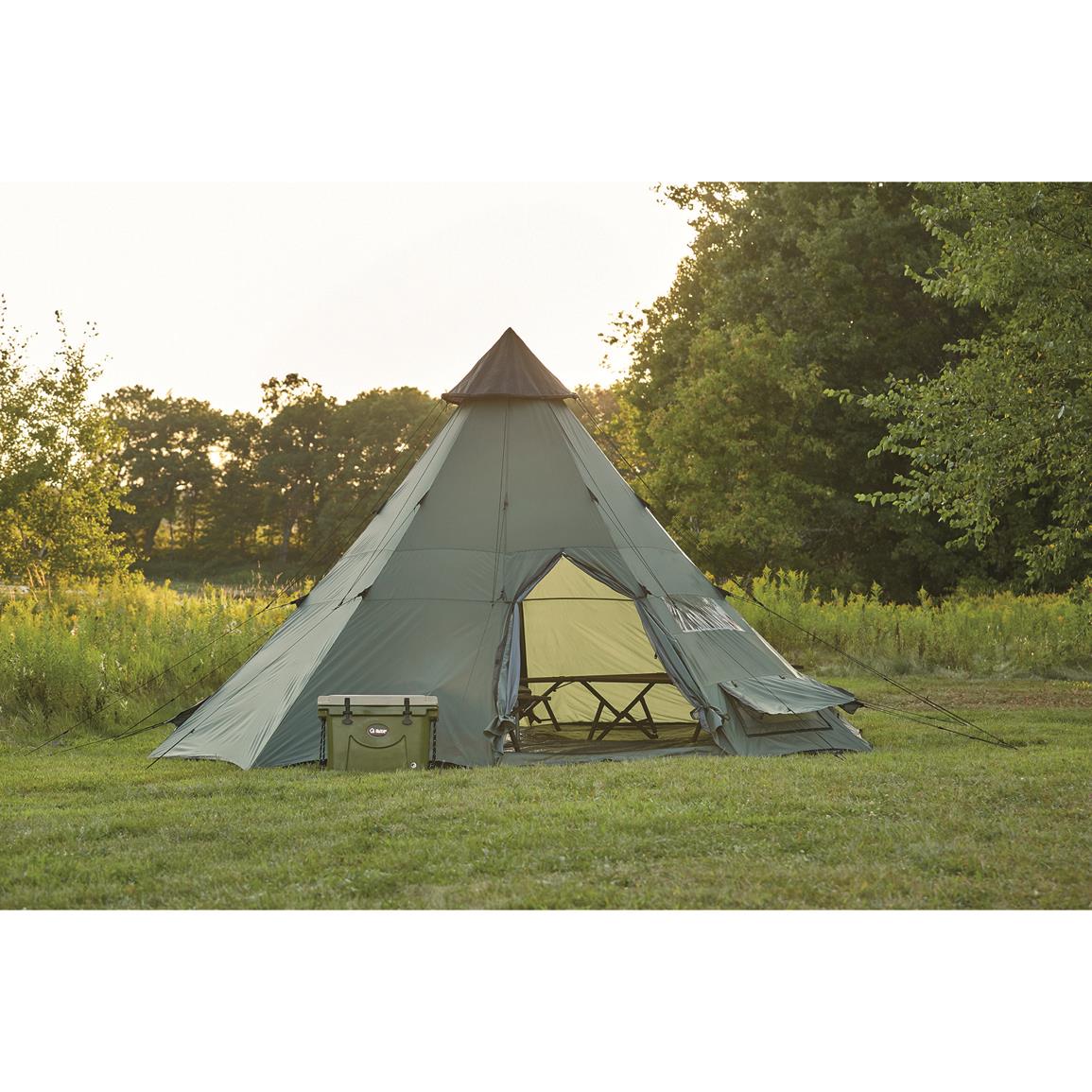 Guide Gear Teepee Tent 18 X 18 175419 Outfitter Canvas Tents At Sportsman S Guide