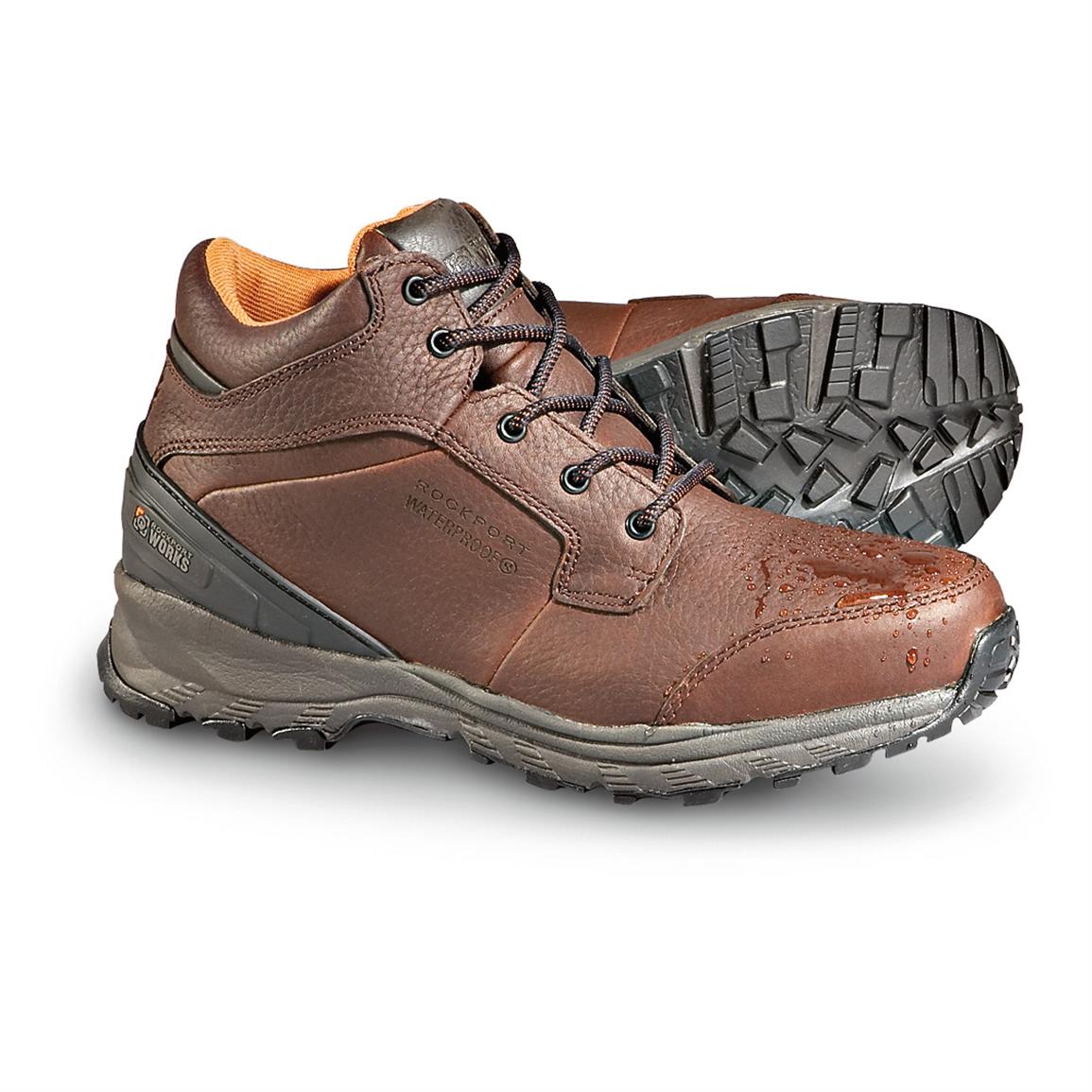 Men's Waterproof Rockport® Works Steel - toe Chukka Boots, Brown ...