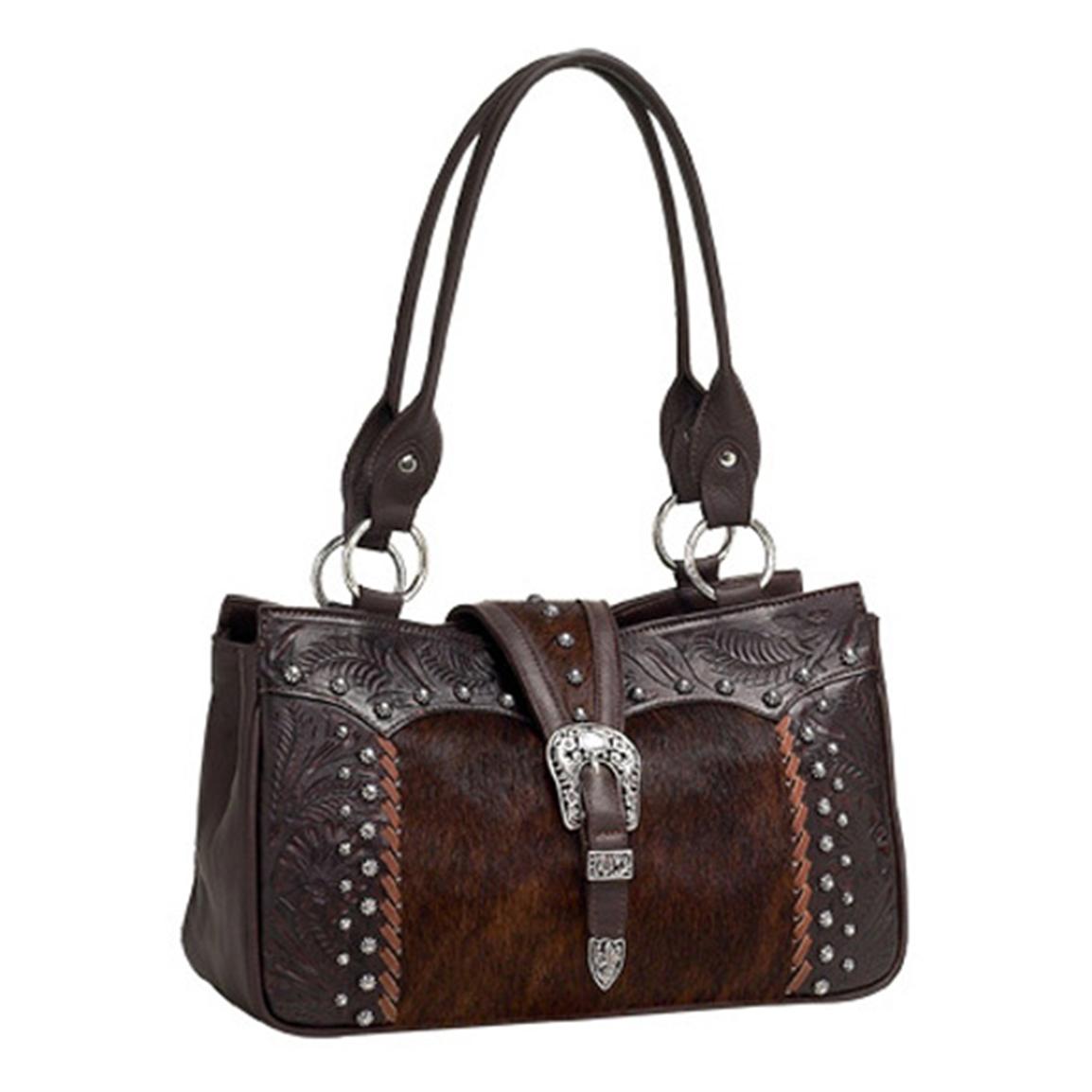 American West 3 Compartment Zip Top Tote 175873, Purses