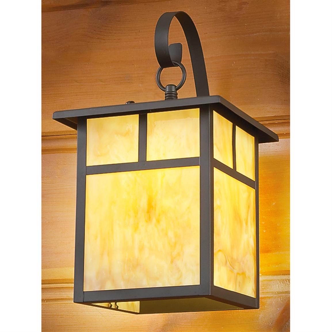 Small Outdoor Light Fixture, Textured Rust Finish 176093, Solar