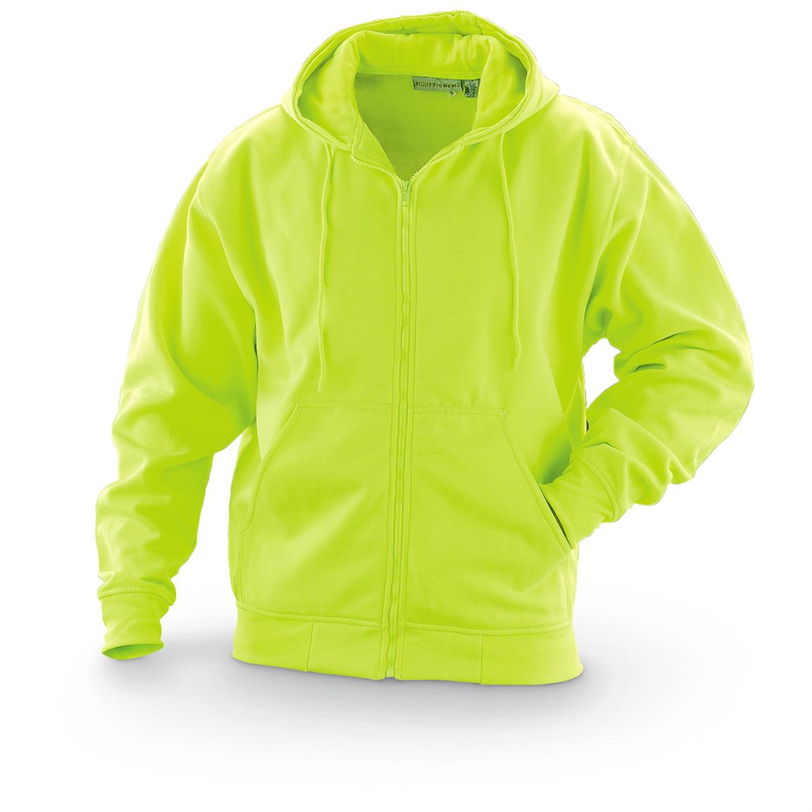 safety yellow hooded sweatshirts