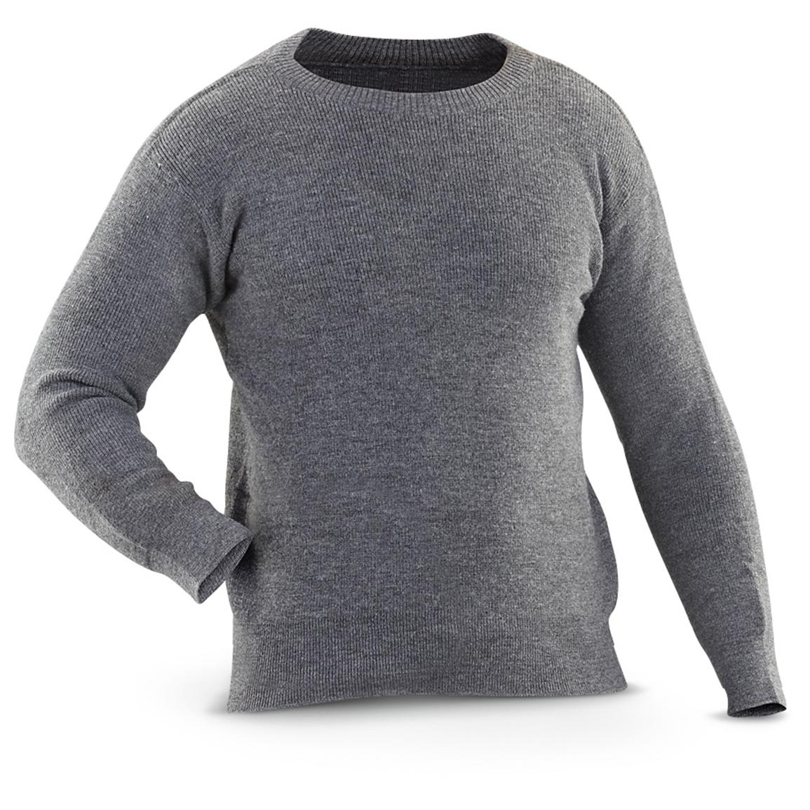 2 Used Swiss Military Wool Sweaters, Gray - 176706, Sweaters at ...