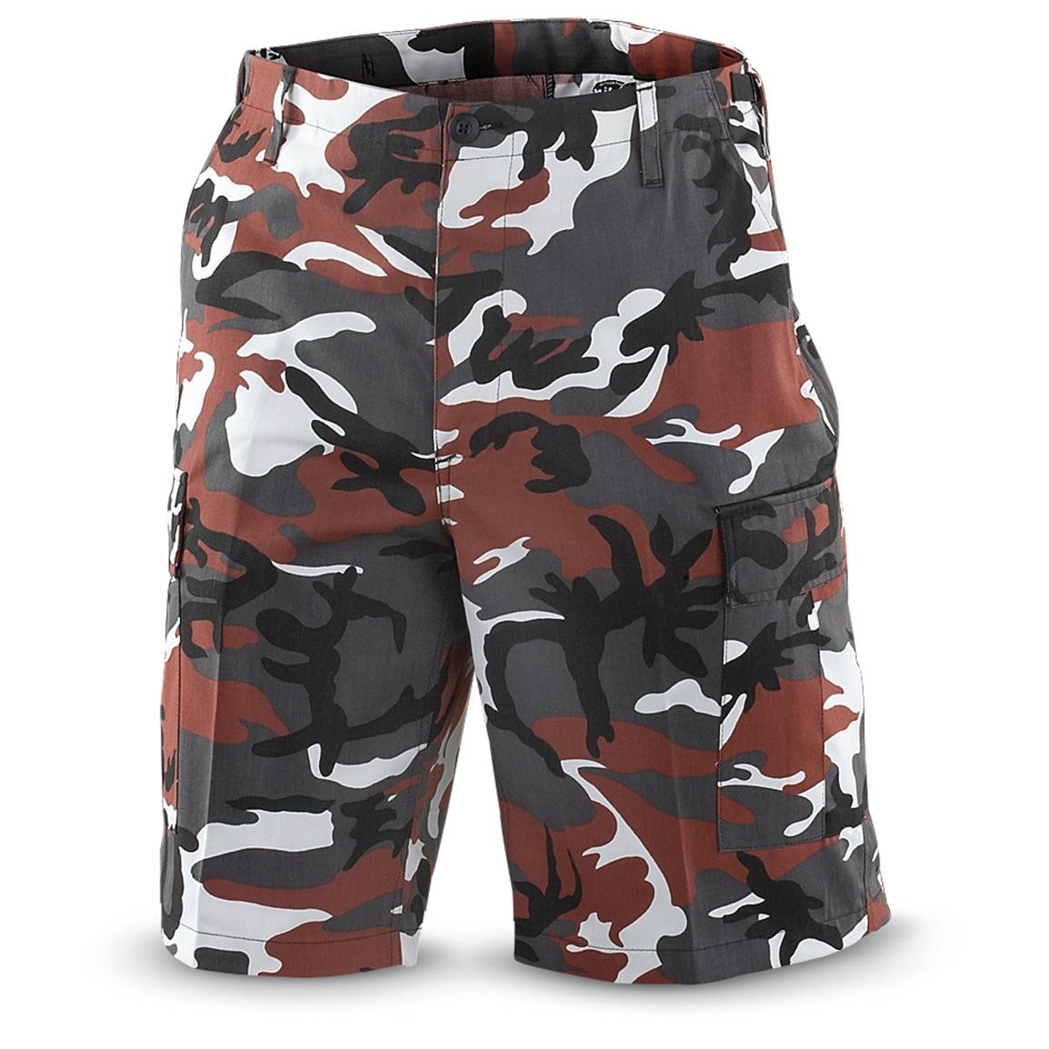 Military - style Bermuda Shorts, Red Camo - 176758, Shorts at ...
