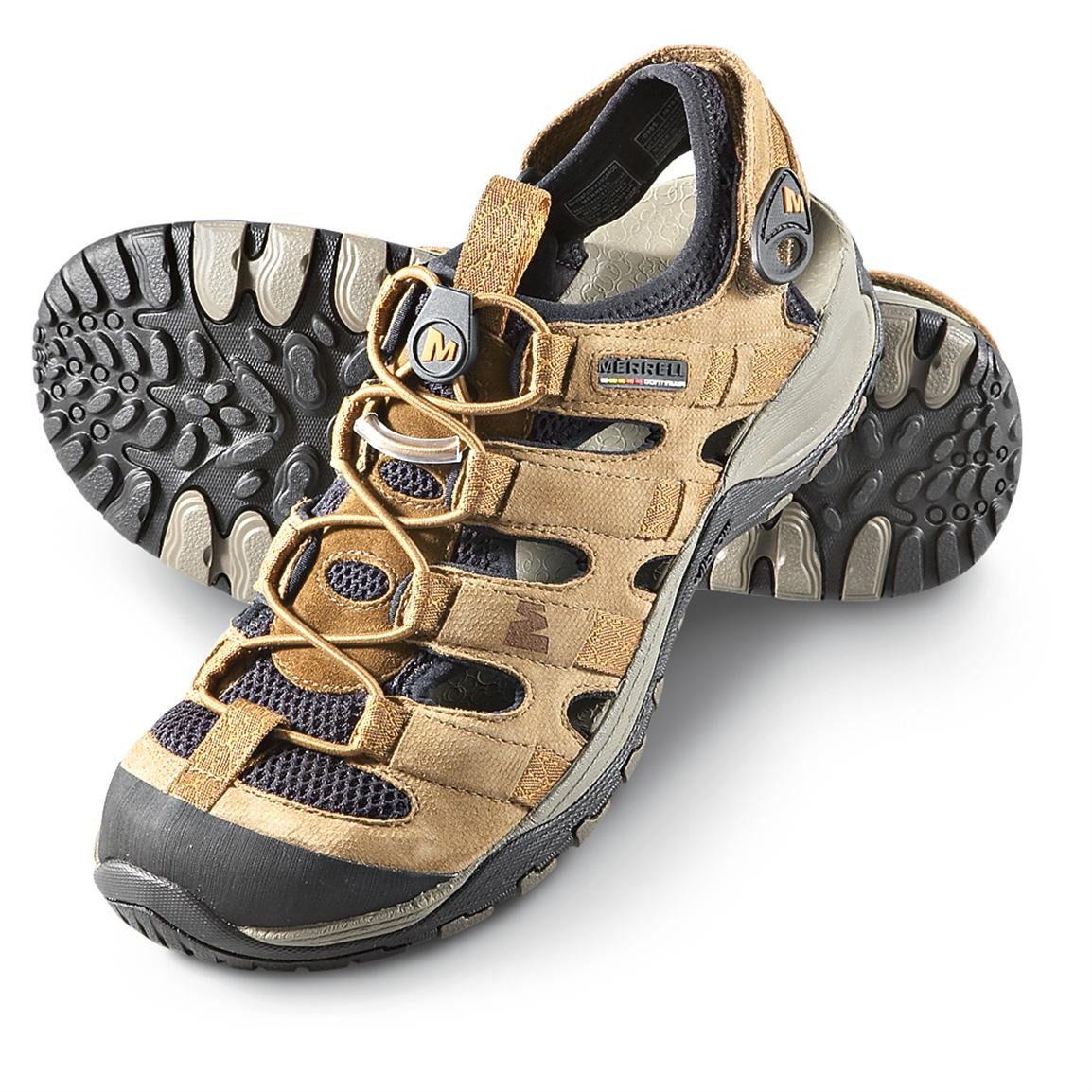 Men's Merrell® Saugatuck Sandals, Kangaroo - 177221, Sandals & Flip ...