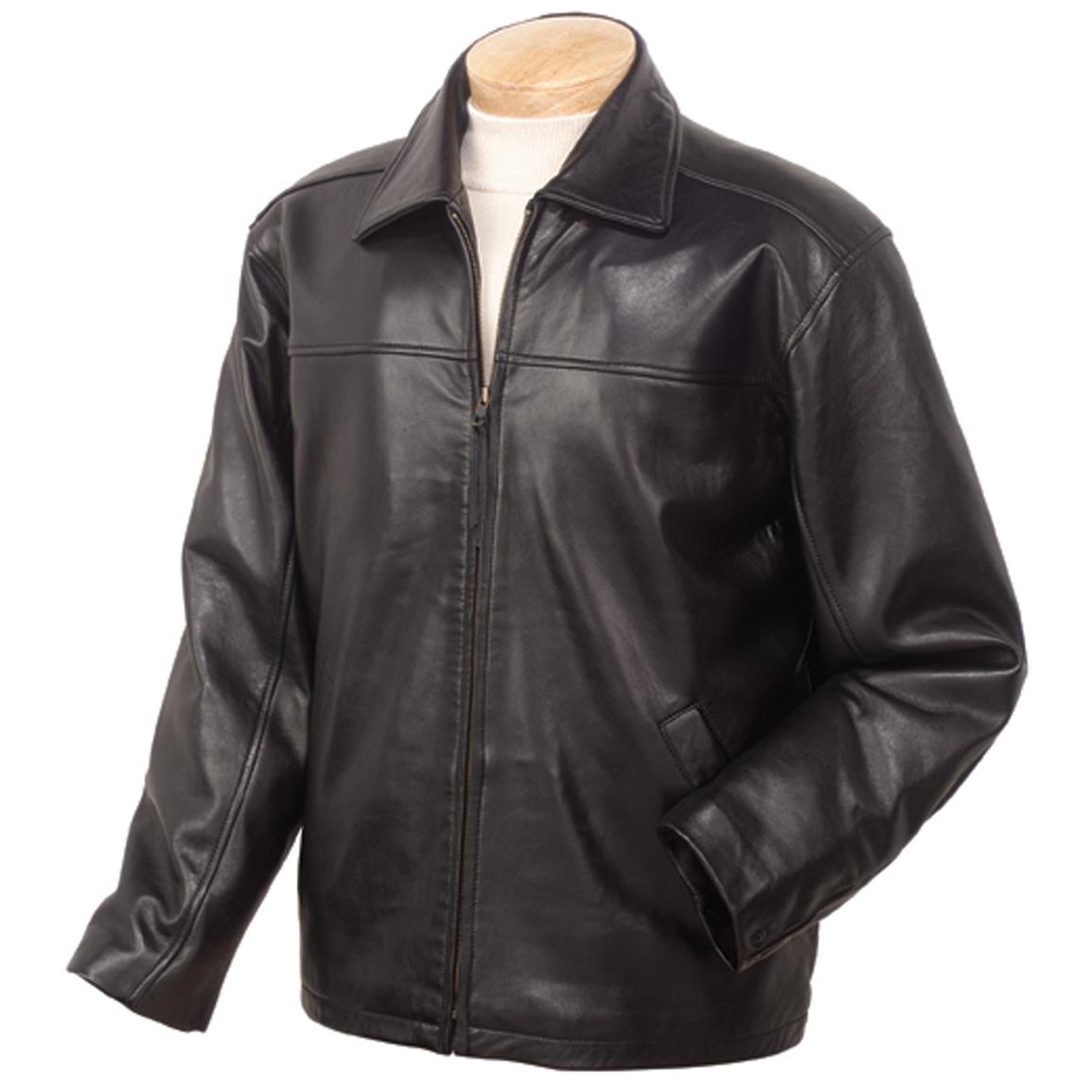 Men's Burk's Bay® Lamb Leather Driving Jacket, Black - 177245 ...