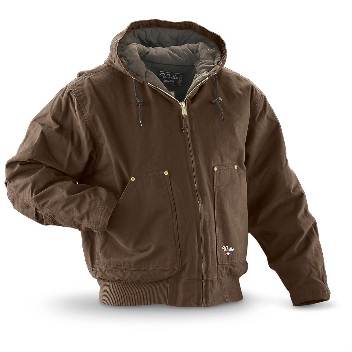 Walls® Regular Blizzard - Pruf® Ultra Hooded Jacket, Dark Brown ...