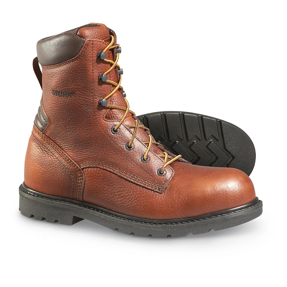 Mens Worx™ Steel Toe Work Boots Brown 177477 Work Boots At Sportsmans Guide 3235