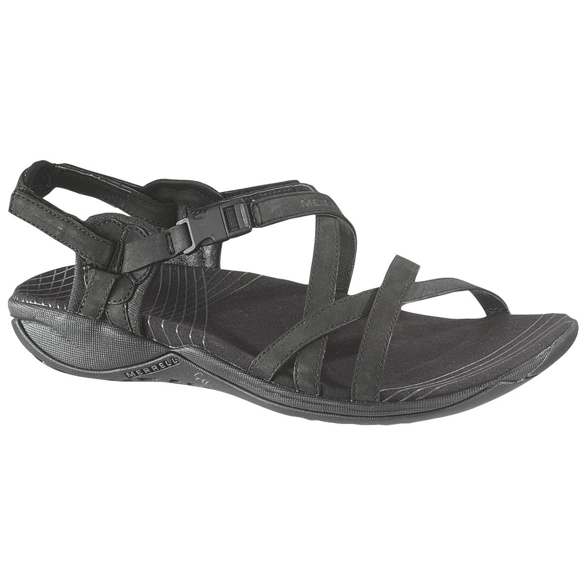 merrell womens black sandals