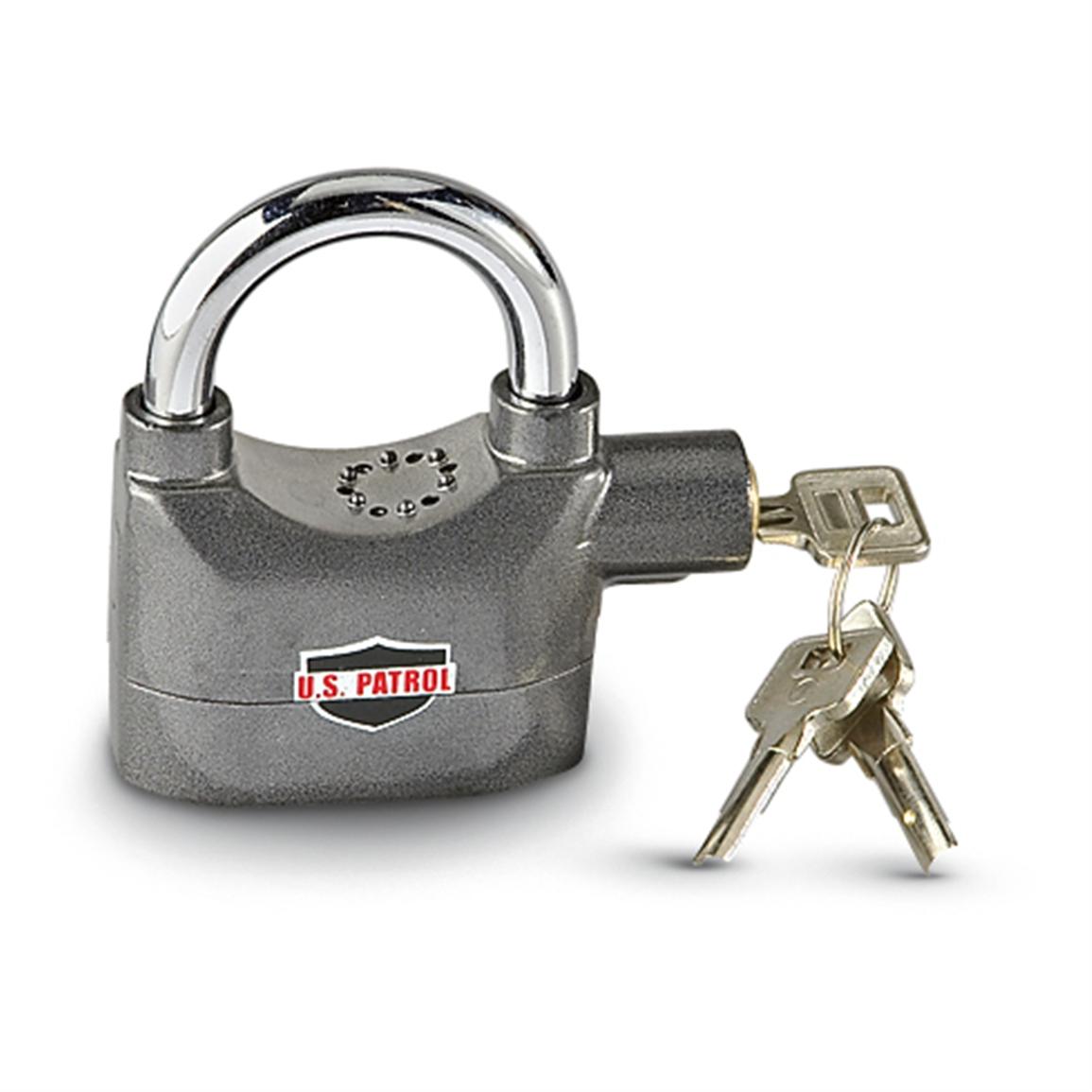 U.S. Patrol Security Alarm Padlock 177965, Home Security Devices at