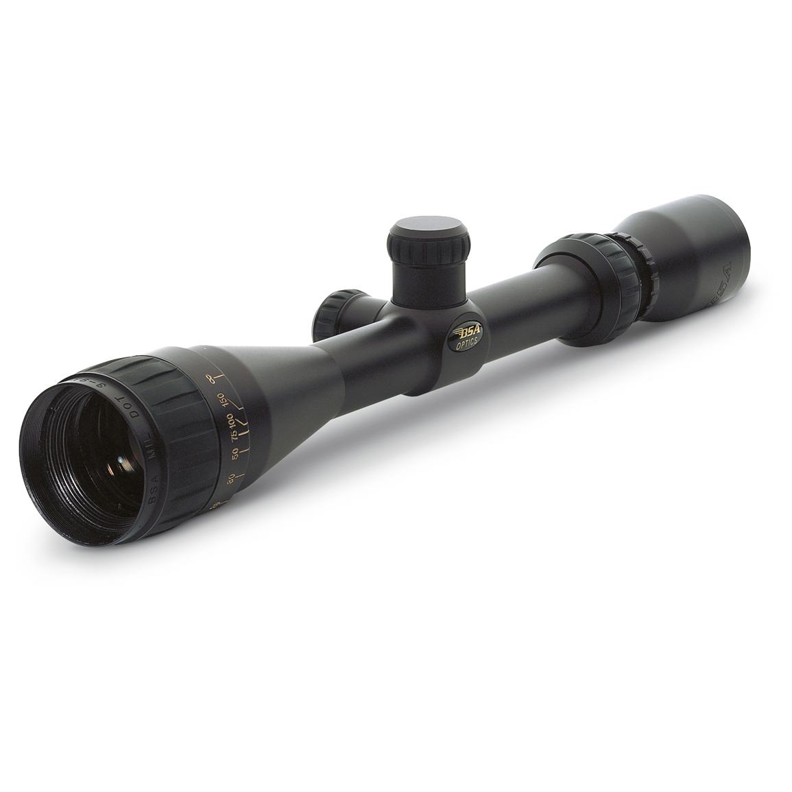 BSA® 3 9x40 mm Mil Dot Scope, Matte Black 178946, Rifle Scopes and