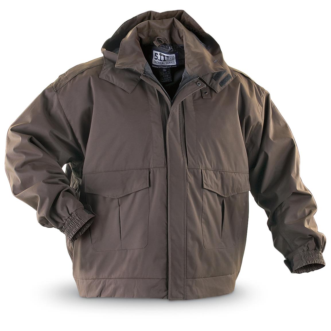 5.11 Tactical® Specialist Patrol Jacket, Long, Brown with BONUS Safety ...