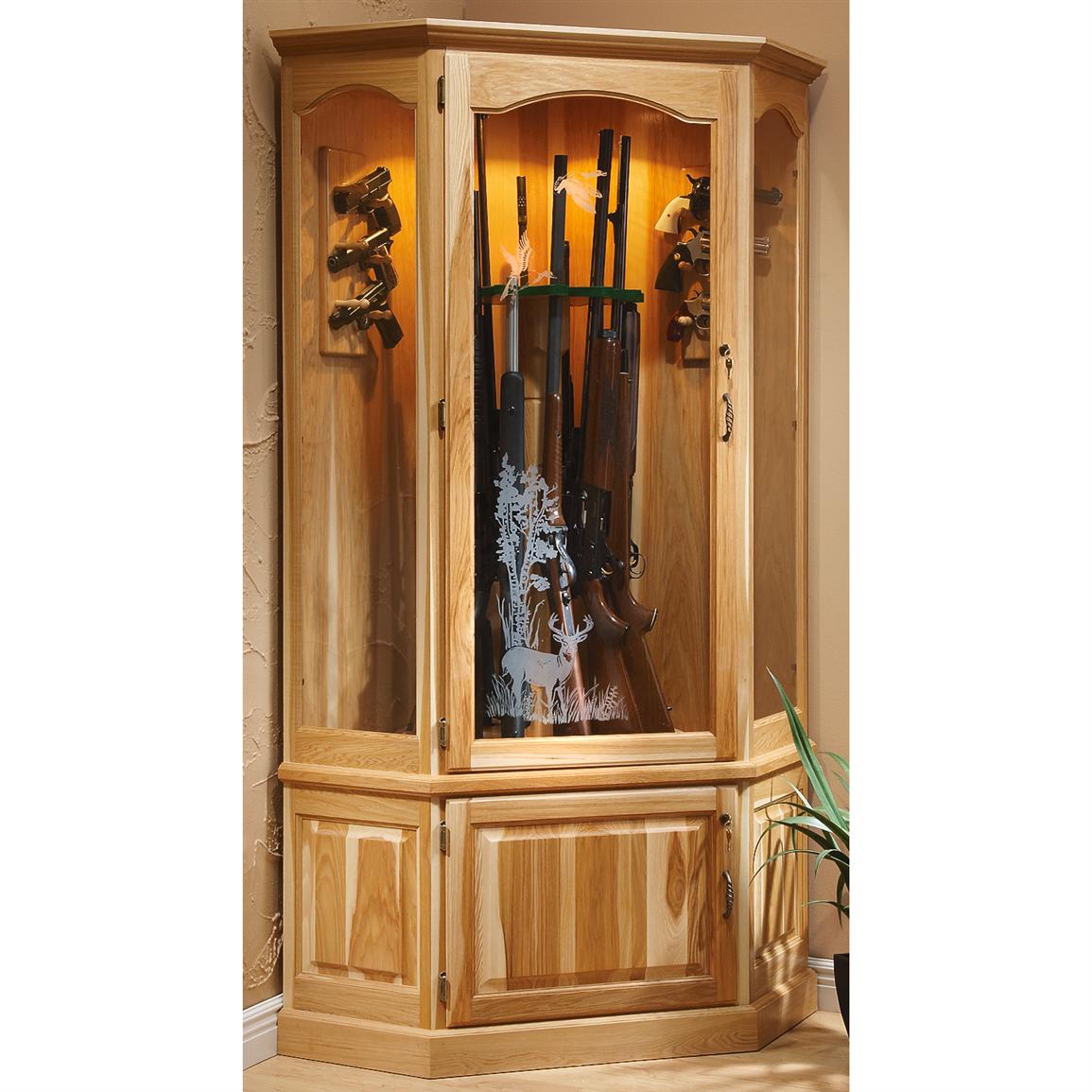 Supreme 12-gun Hickory Cabinet - 179939, Gun Cabinets ...