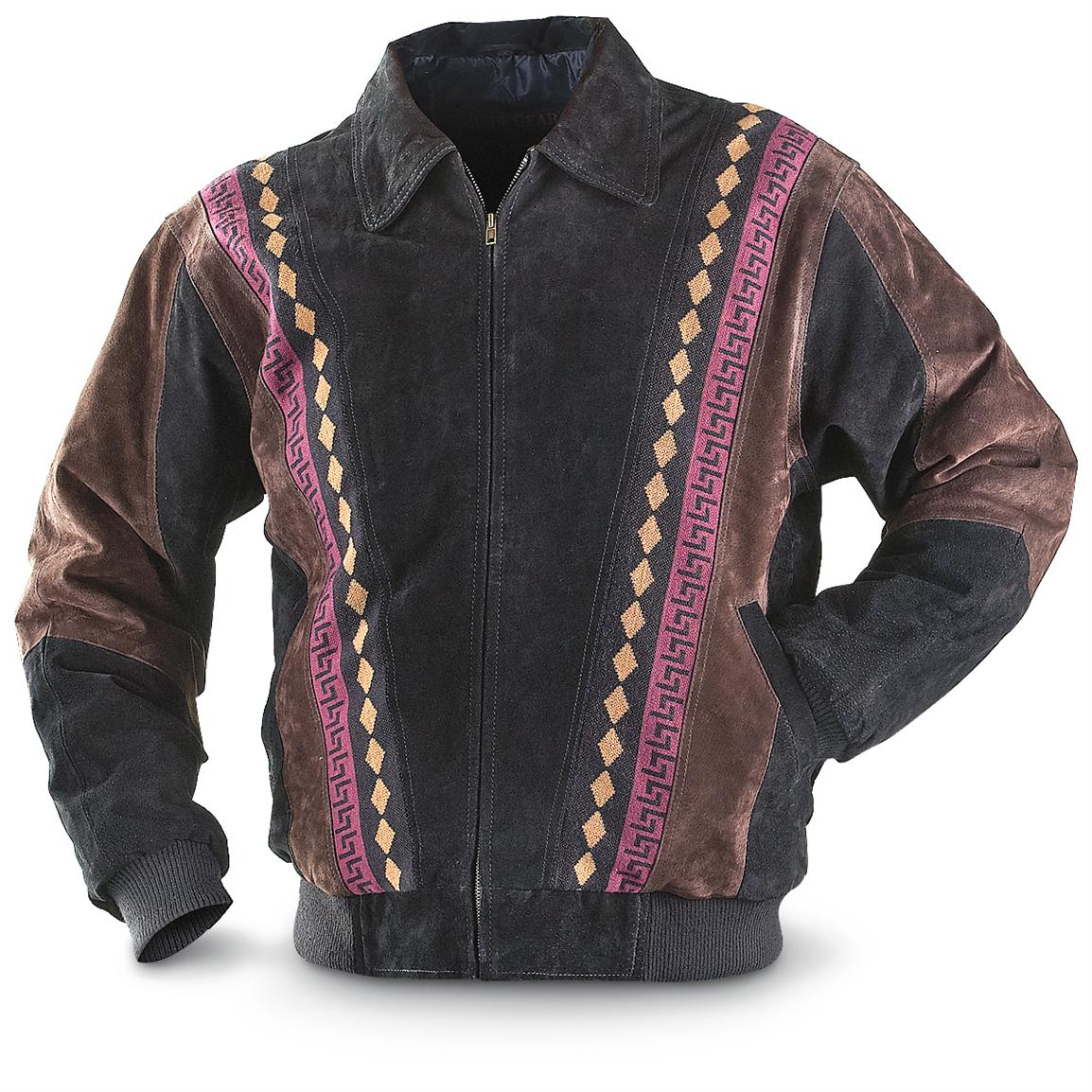 Guide Gear® Rodeo Sueded - leather Jacket, Black  Brown - 180455 