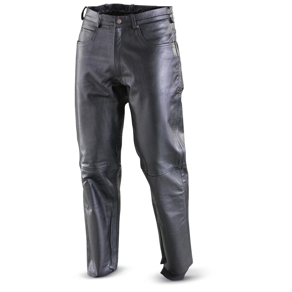 two tone leather pants