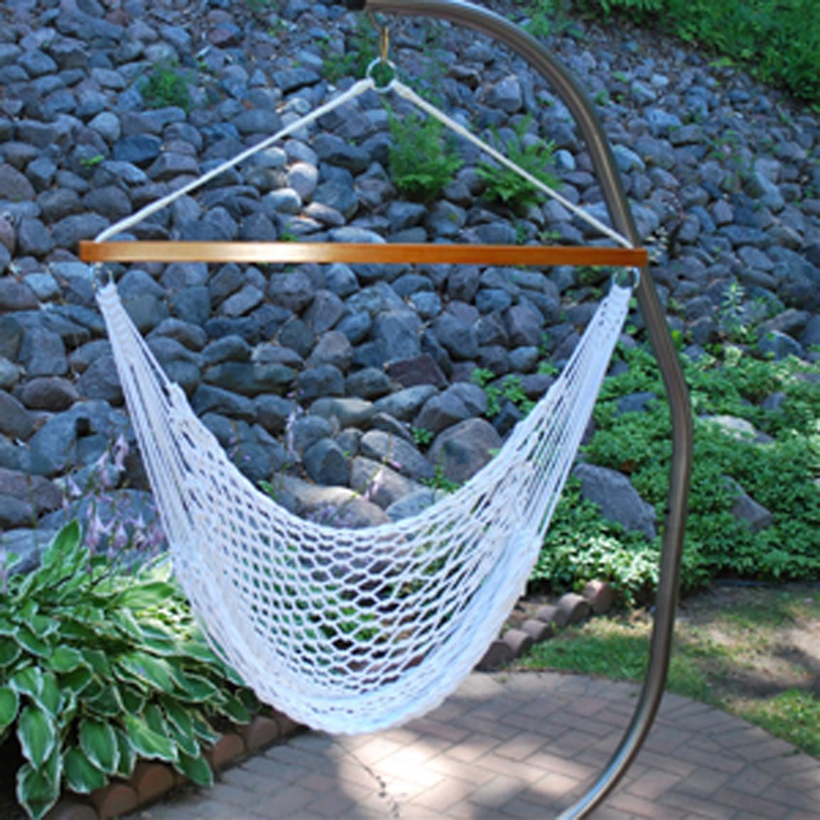 Algoma™ White Polyester Rope Hanging Chair 180725, Patio