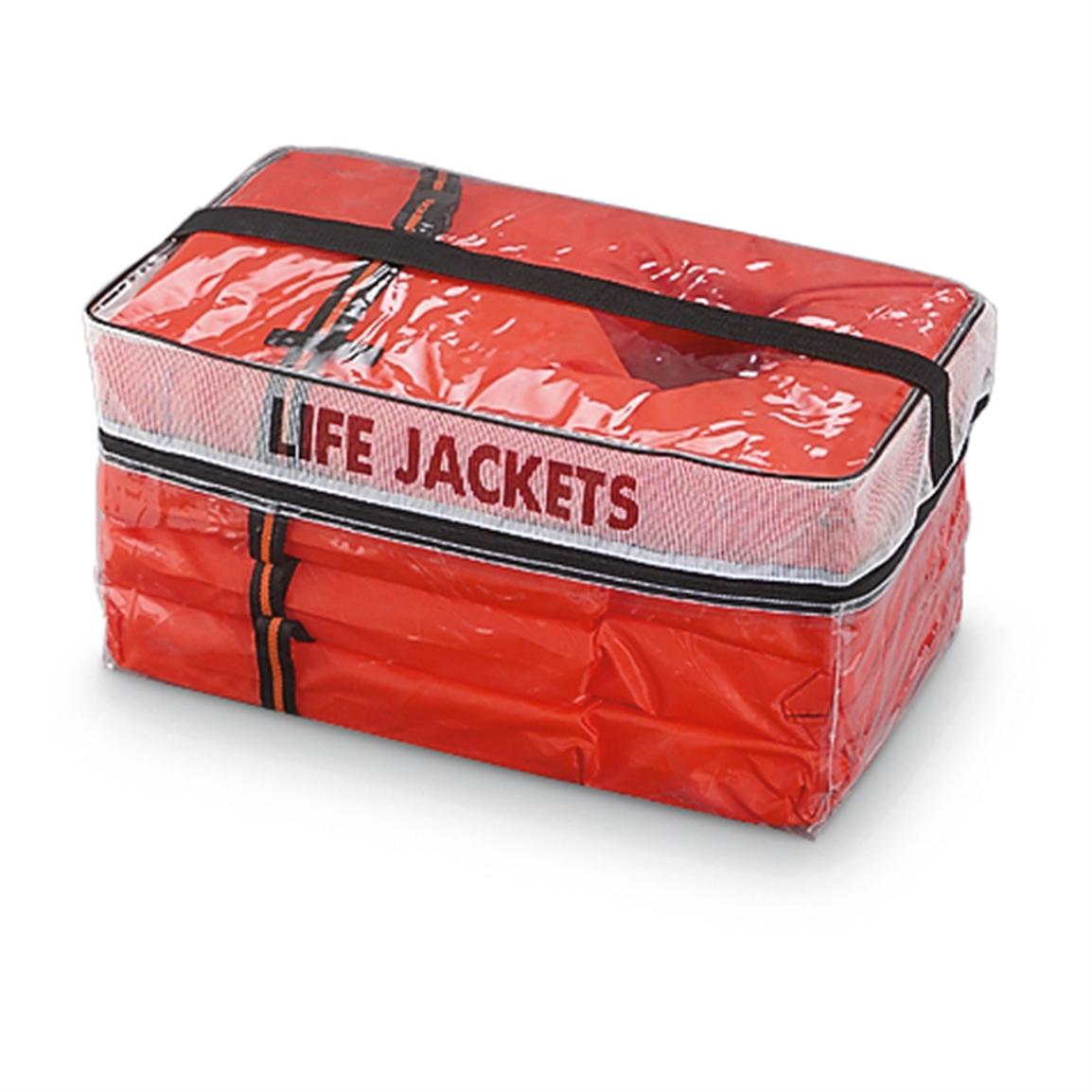 4 Type II Life Vests with Storage Bag - 180746, Universal Life Vests at Sportsman&#39;s Guide