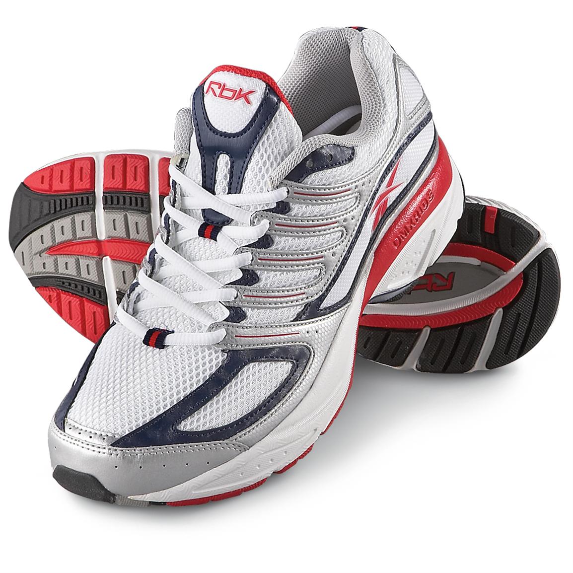 Men's Reebok™ EZ Runner Shoes, White / Silver / Blue / Red - 181630 ...