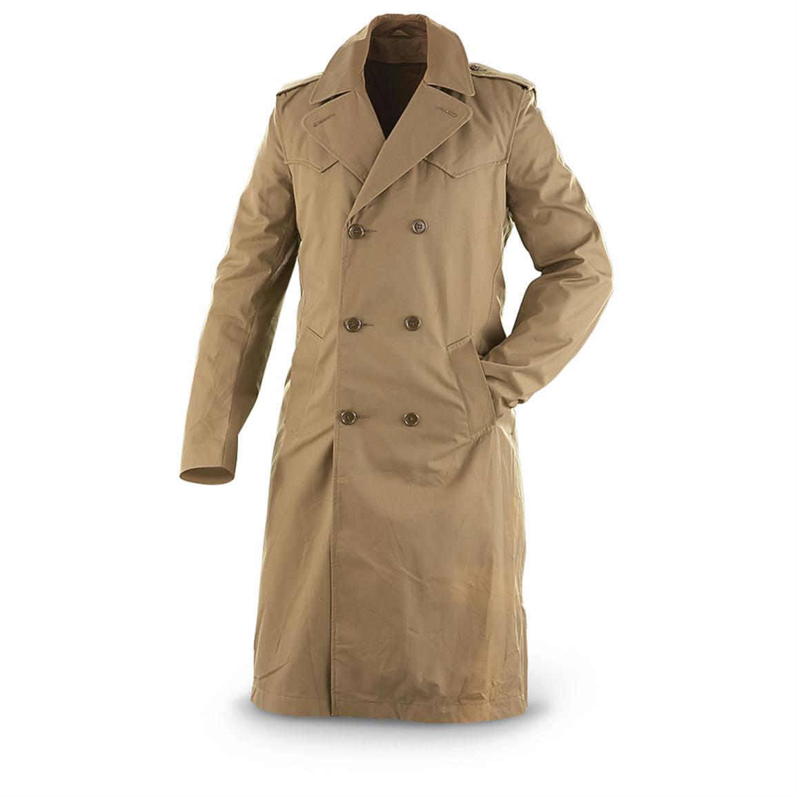 Used Italian Military Overcoat, Brown - 182283, Insulated Military ...