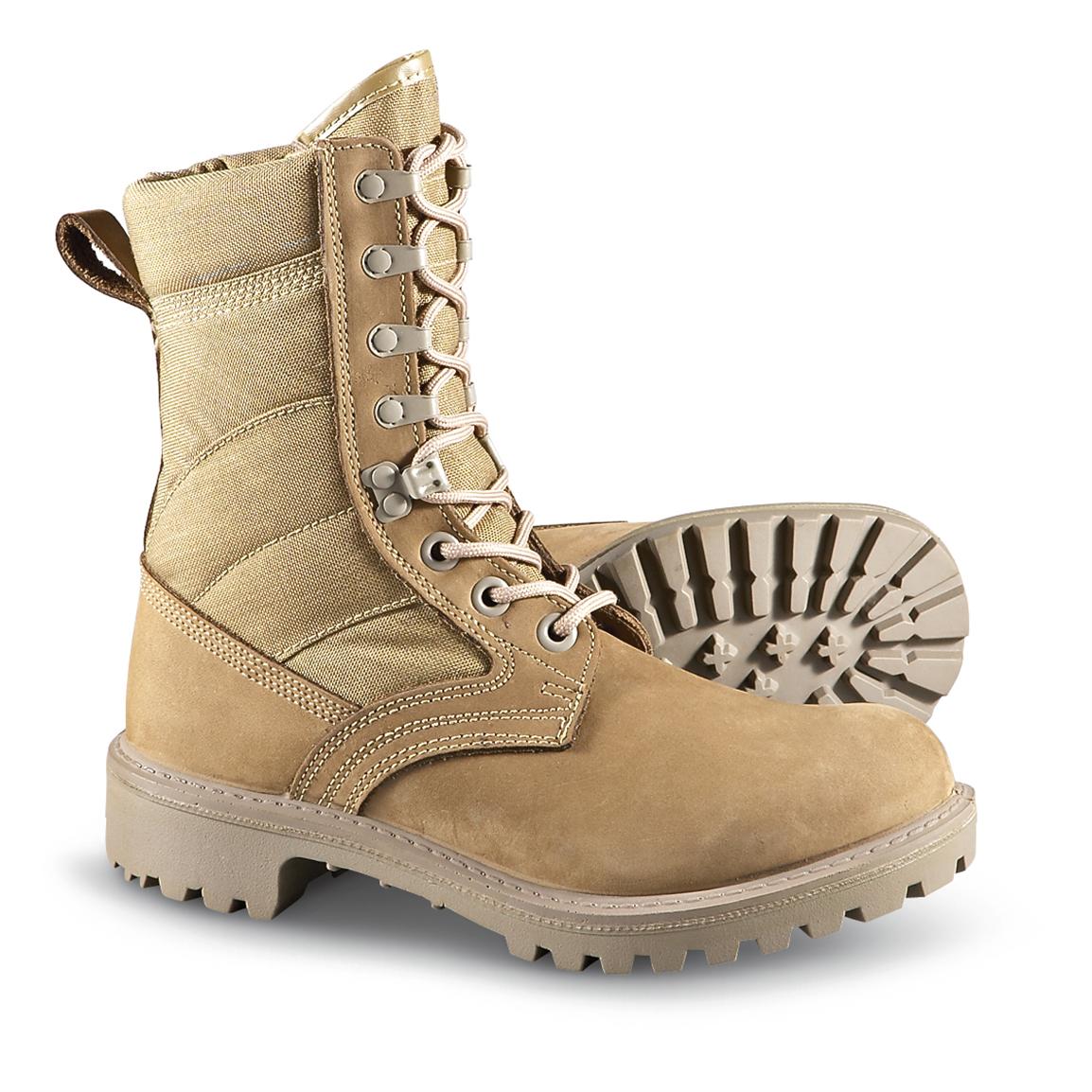 Men's New British Desert Combat Boots, Tan - 182410, Combat & Tactical ...