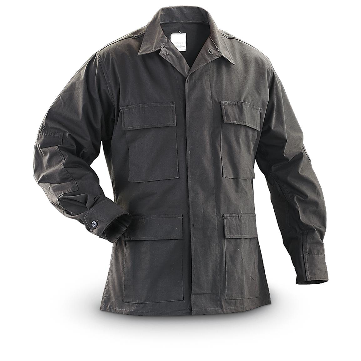 2 Military - style BDU Ripstop Shirt / Jackets, Black - 182605, Shirts ...