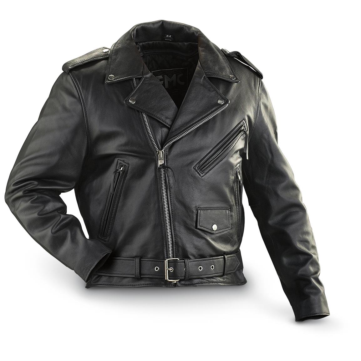 First Manufacturing Co. Inc.® Shirt Collar MC Leather Biker Jacket ...