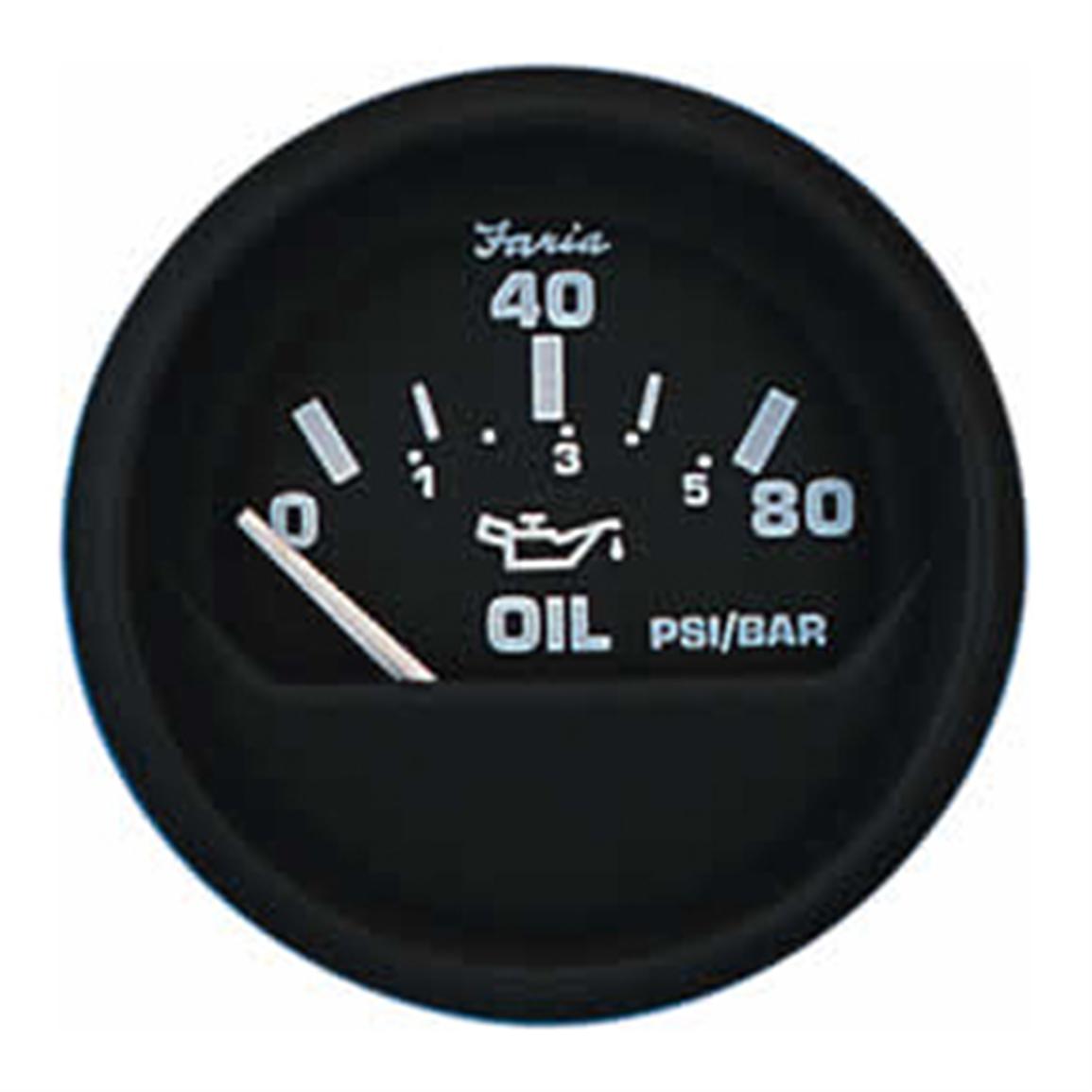 Faria® Euro Series Black Oil Pressure Gauge - 183464, Instruments ...