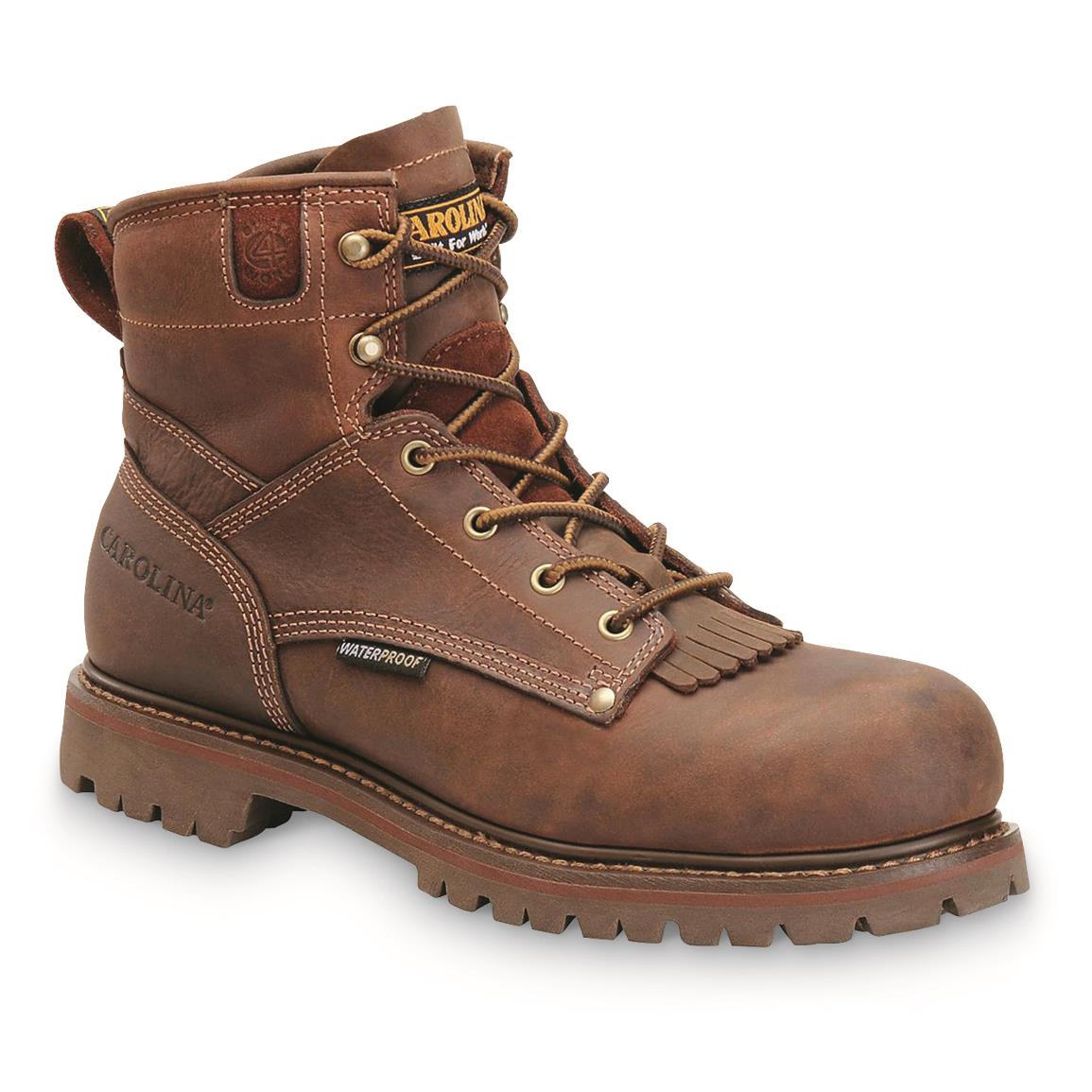 Carolina Men's 28 Series Waterproof 6" Work Boots, Brown