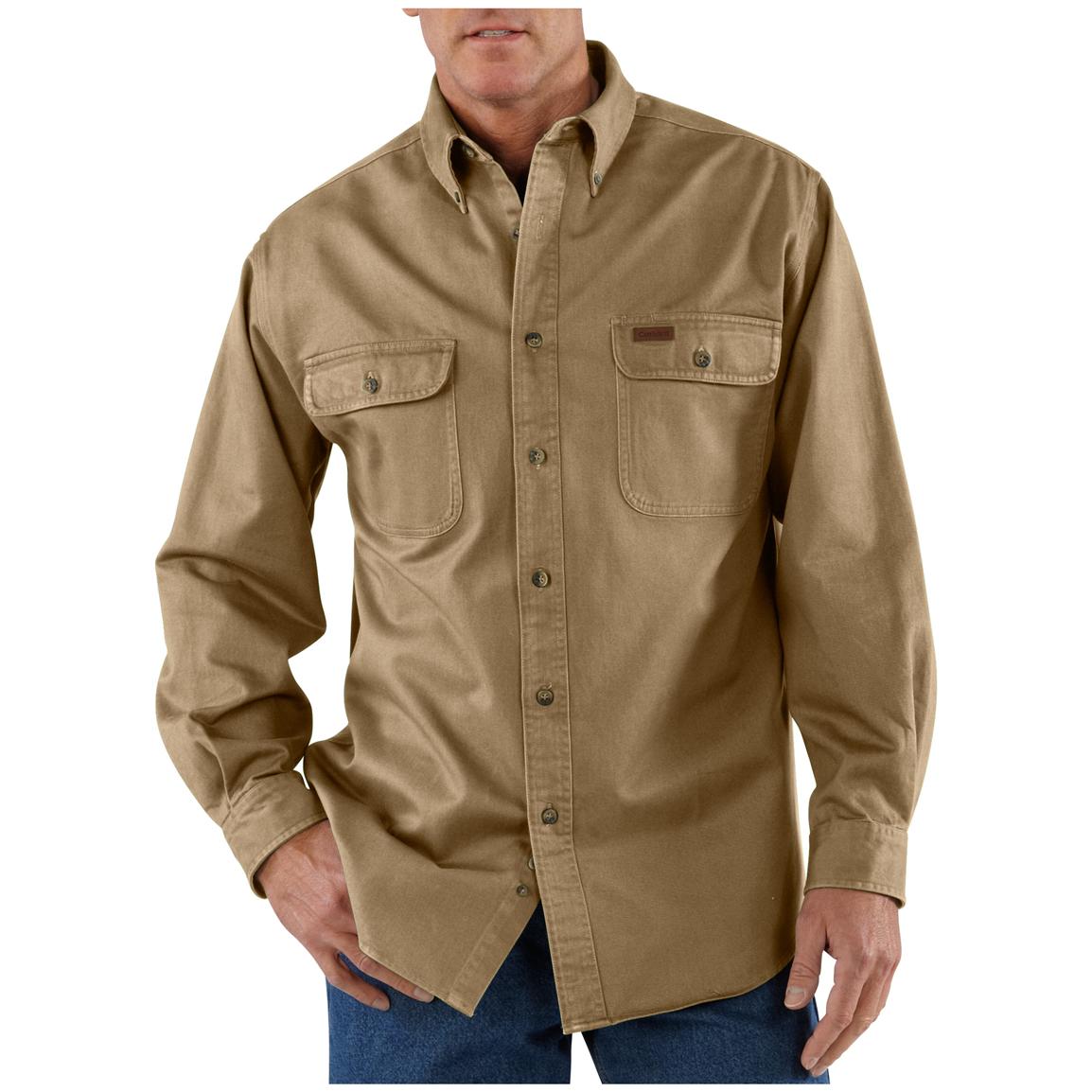 Men's Carhartt® Sandstone Twill Shirt - 184155, Shirts at Sportsman's Guide